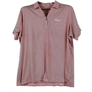 Oobe Mens 2XL Hydrovent Polo Red White Striped Golf Chick Fil A Logo Golf Shirt